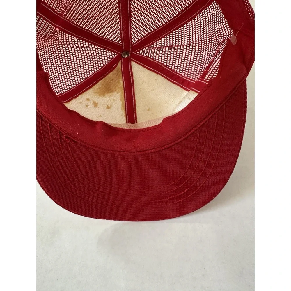 Schmidt Beer Mesh Back Trucker Hat Adjustable Red White Vintage
